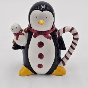 Vintage 1990 Sakura Winter Holiday Penguin Creamer